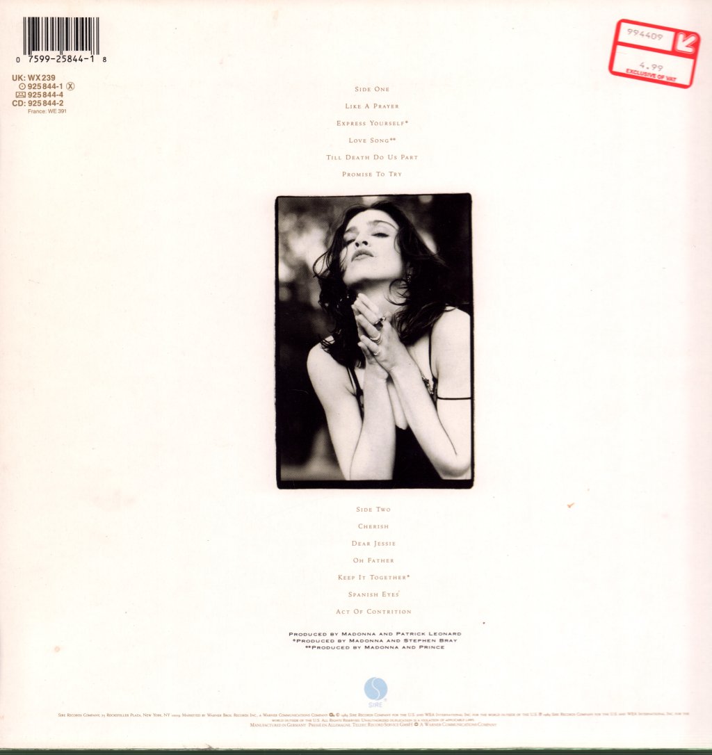 Madonna - Like A Prayer - Lp