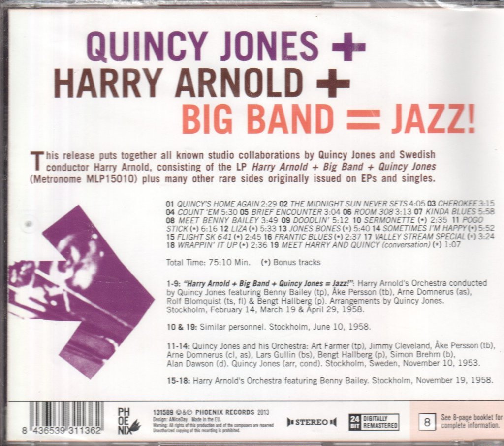 Quincy Jones and harry arnold and big band - Jazz - Cd