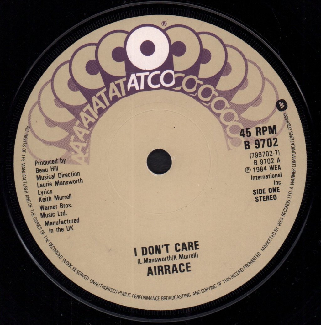 Airrace - I Don't Care - 7 Inch