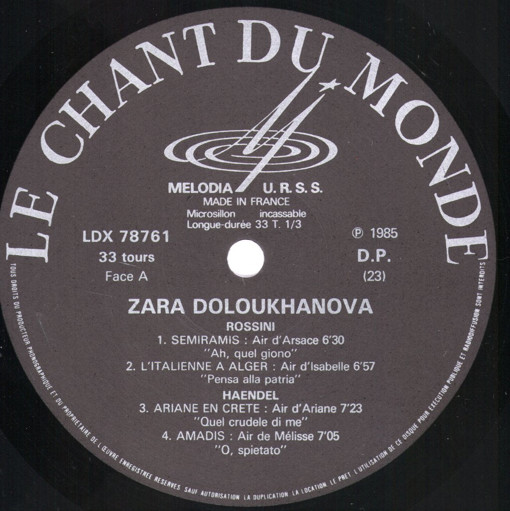 Zara Doloukhanova - Handel / Mozart / Rossini / Verdi - Lp