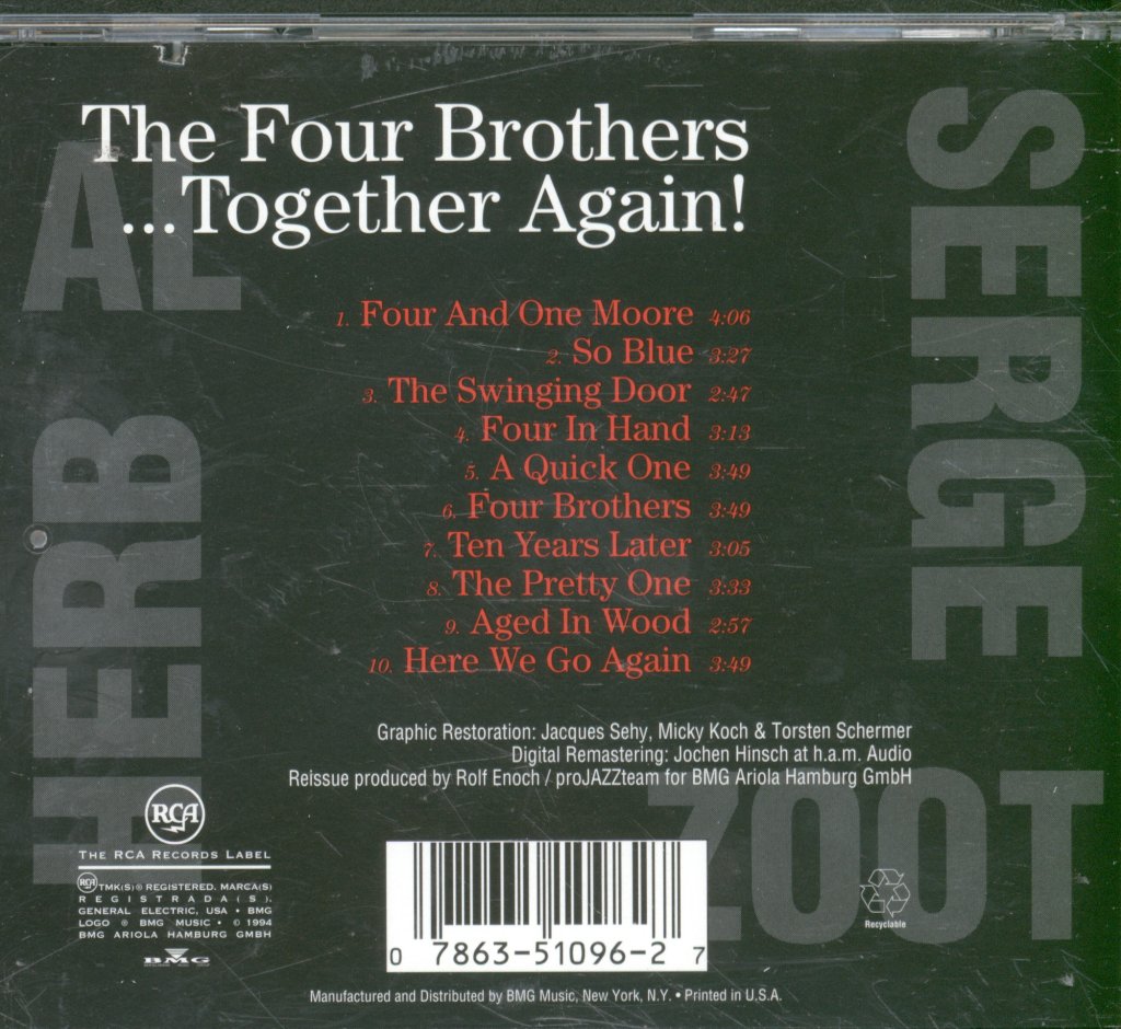 Zoot Sims, Al Cohn, Herb Steward, Serge Chaloff - Four Brothers .... Together Again ! - Cd