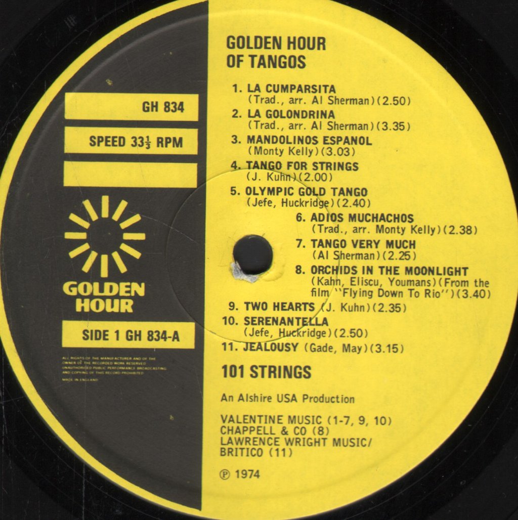 101 Strings - Golden Hour Of Tangos - Lp