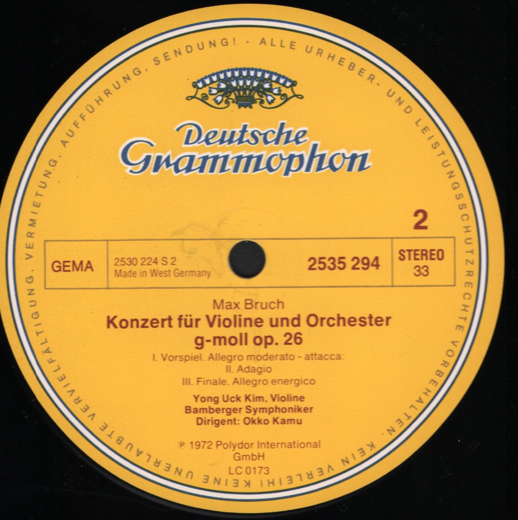 Yong Uck Kim / Okko Kamu / Bamberger Symphoniker - Violinkonzerte - Violin Concertos - Lp