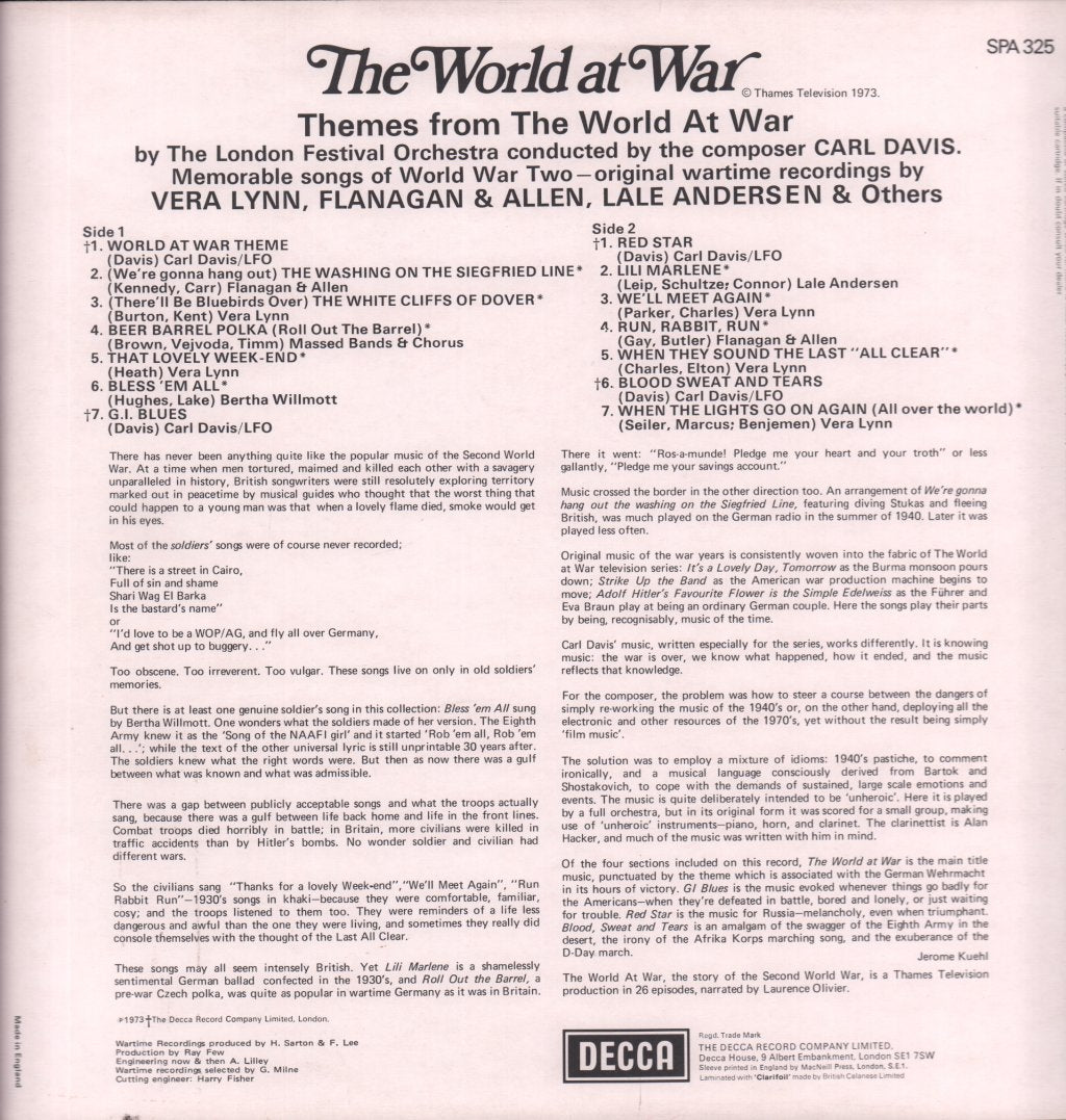 World At War - Theme From - Lp