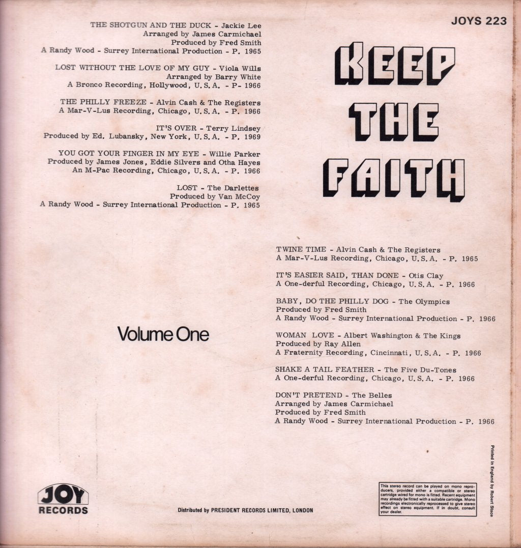 Various Artists - Keep The Faith Volume 1 - Lp