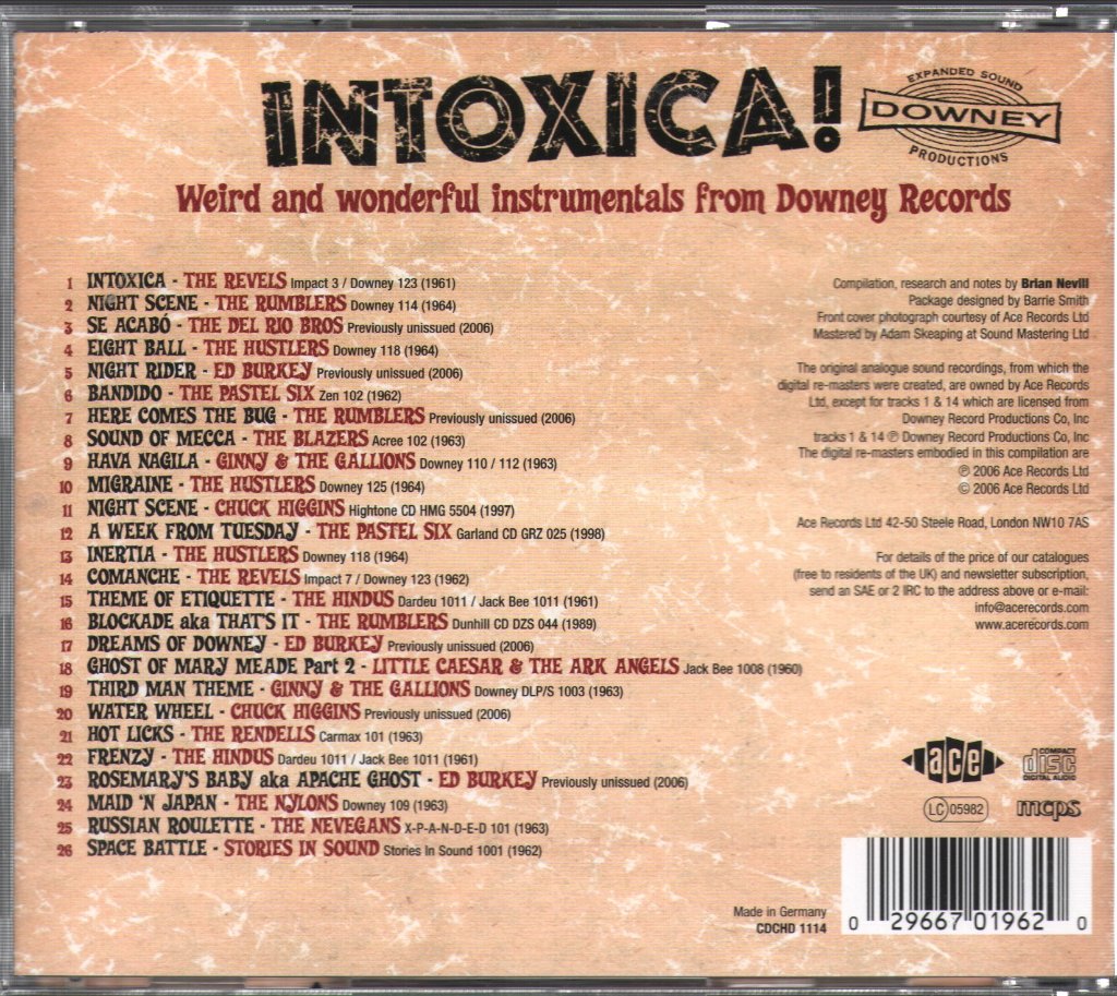 Various Artists - Intoxica! (Strange And Sleazy Instrumental Sounds From The Socal Suburbs) - Cd