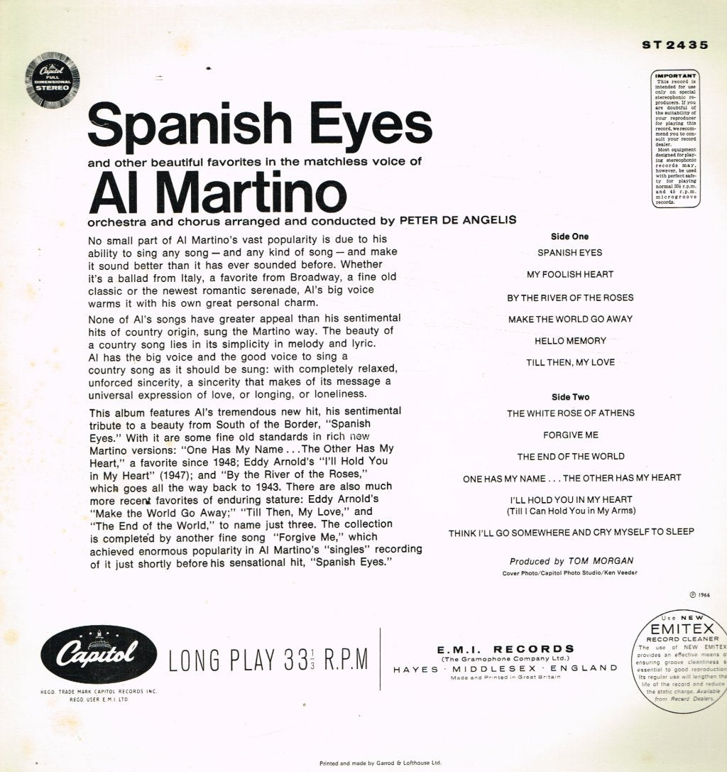 Al Martino - Spanish Eyes - Lp