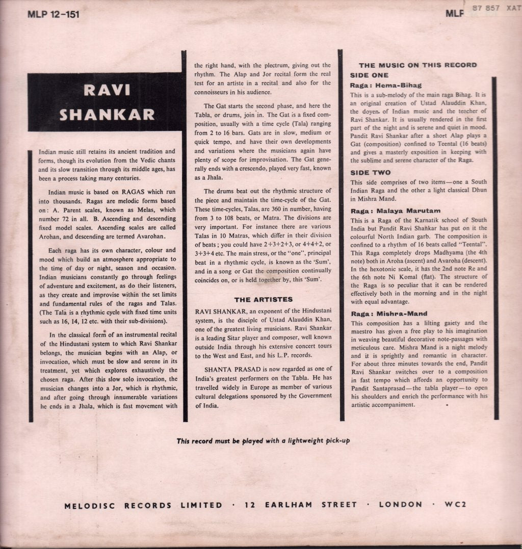 Ravi Shankar - Exciting Music Of - Lp