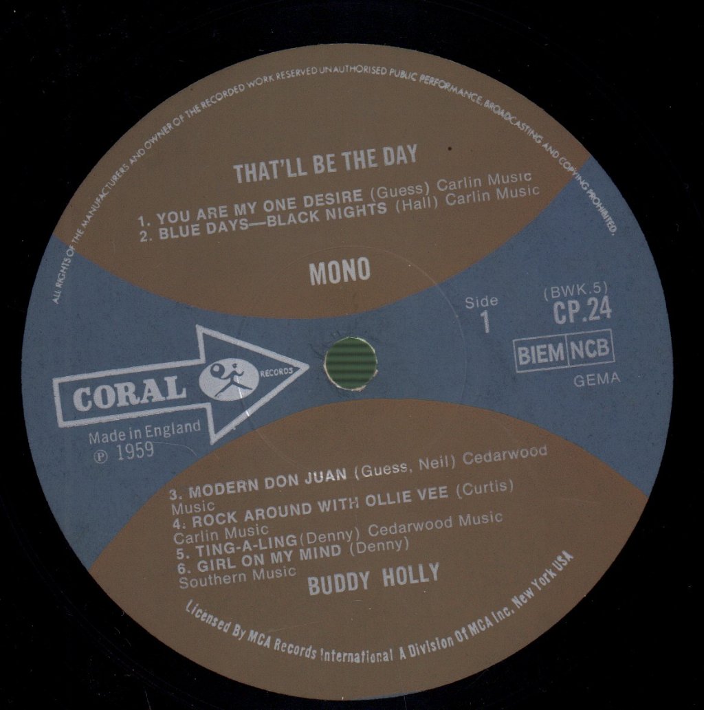 Buddy Holly - That'll Be The Day - Lp