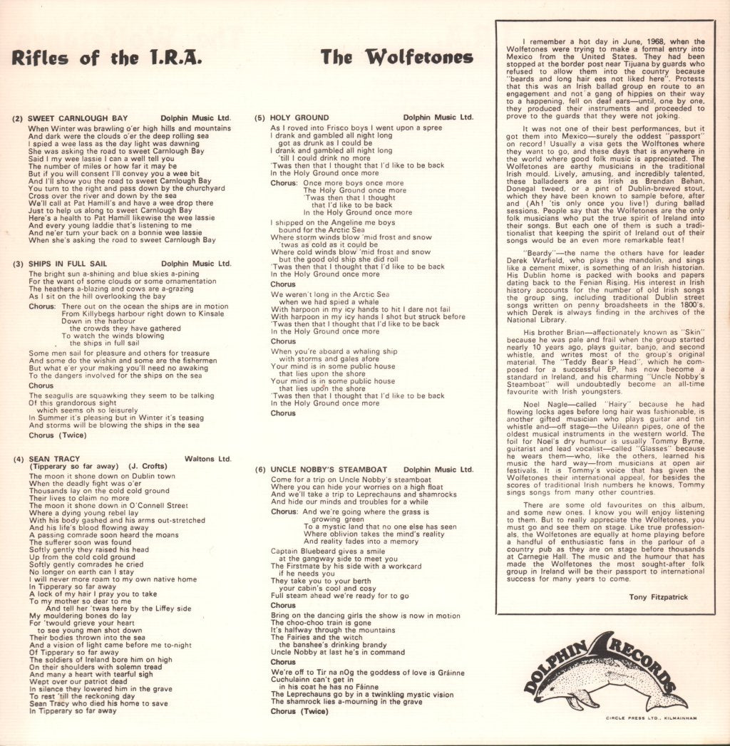 Wolfe Tones - Rifles Of The IRA - Lp