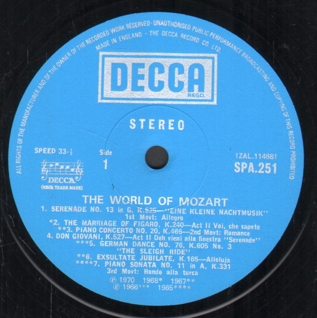 Wolfgang Amadeus Mozart - World Of Mozart - Lp