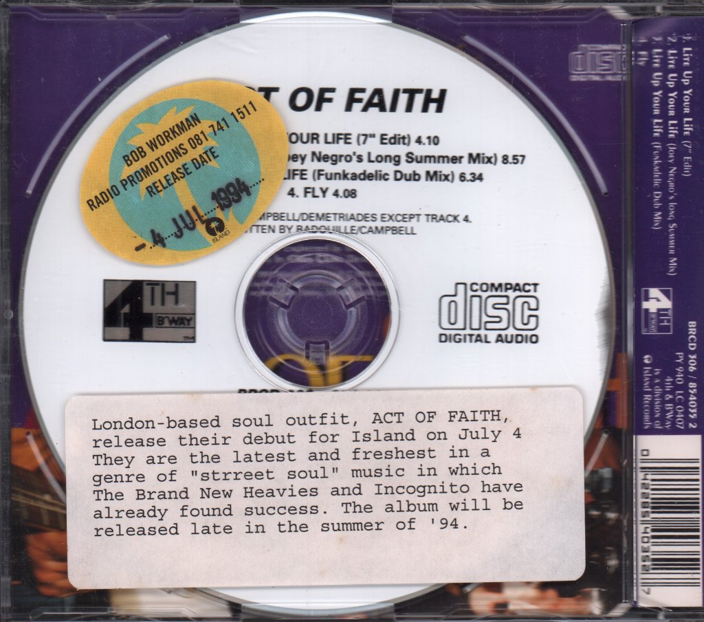 Act Of Faith - Lite Up Your Life - Cd