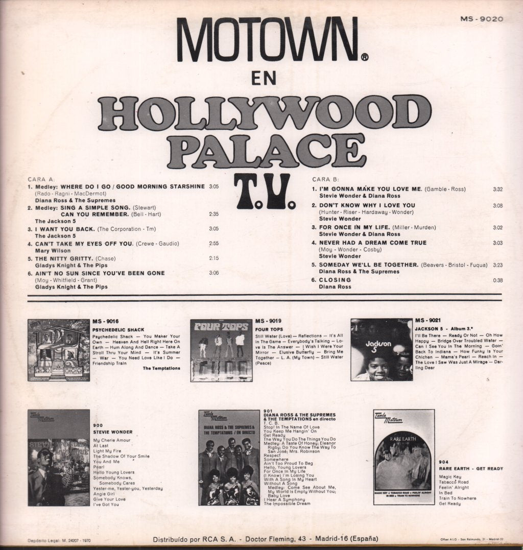 Various Artists - Motown En Hollywood Palace T.V. - Lp