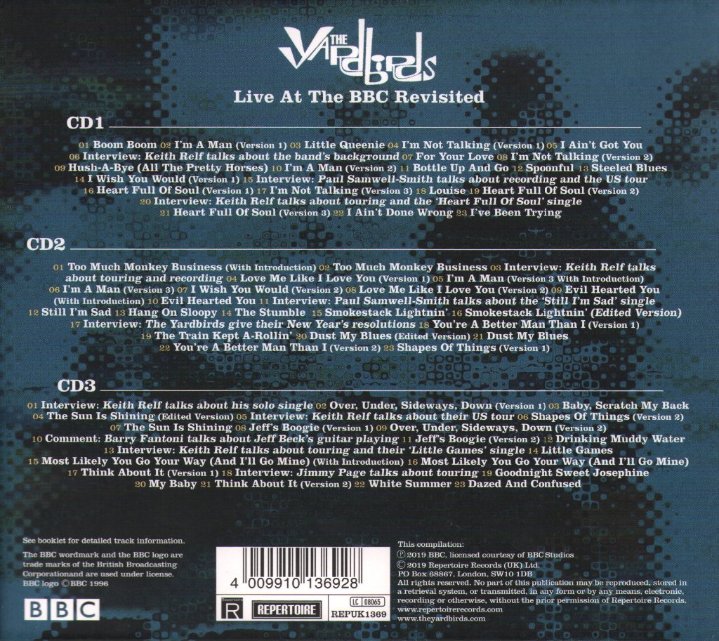 Yardbirds - Live At The BBC Revisited - Triple Cd