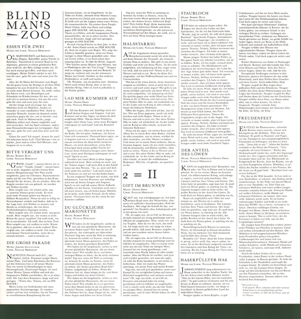 10,000 Maniacs - Blind Man's Zoo - Lp