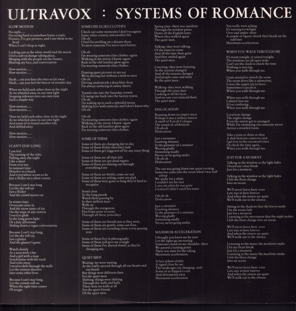 Ultravox - Systems Of Romance - Lp