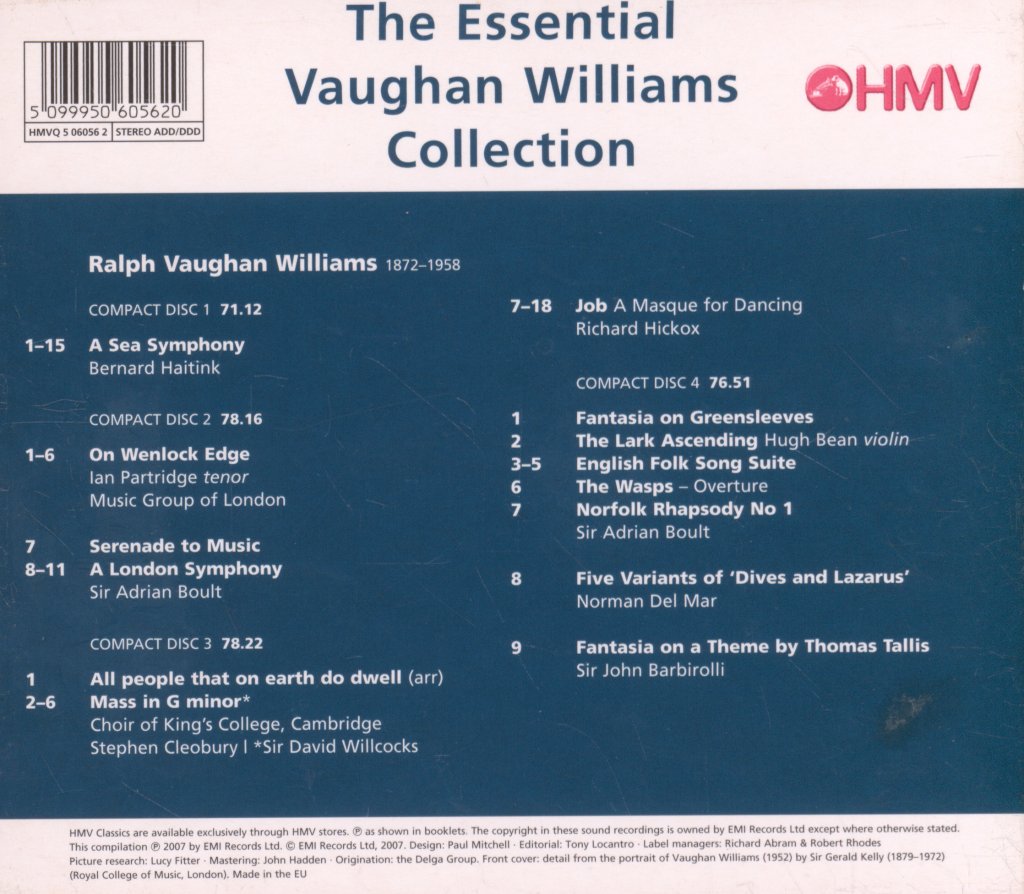 Various Artists - Essential Vaughan William Collection - Cd Set