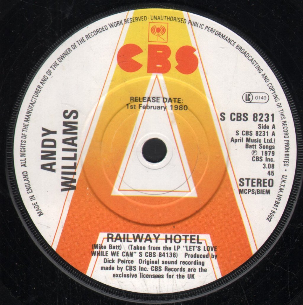 Andy Williams - Railway Hotel - 7 Inch