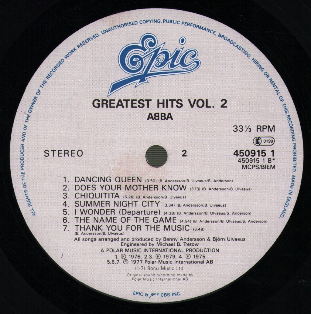 ABBA - Greatest Hits Vol. 2 - Lp