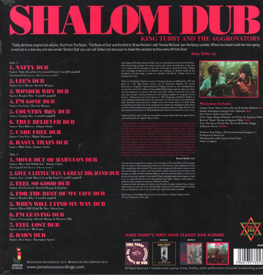 King Tubby And The Aggrovators - Shalom Dub - Lp