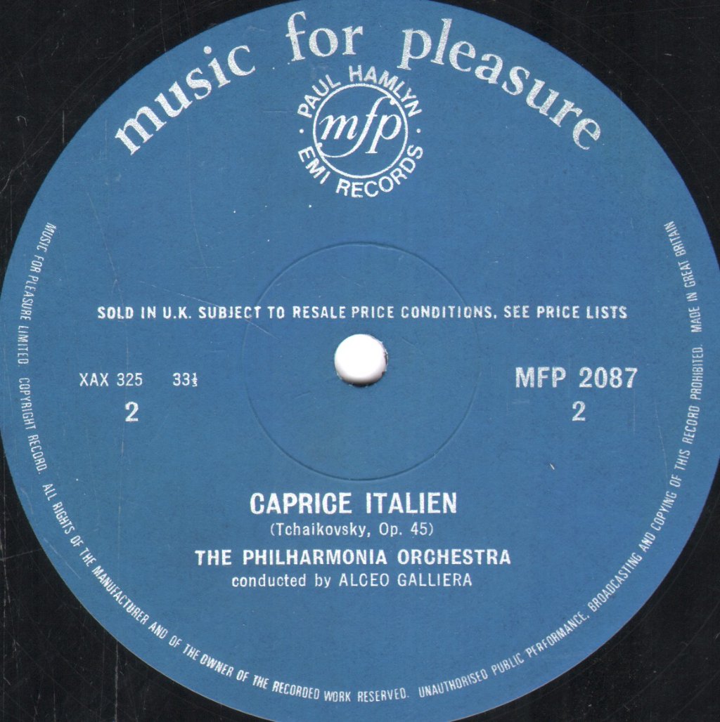 Alceo Galliera / Philharmonia Orchestra - Tchaikovsky: Caprice Italien / Liszt: Les Preludes - Lp