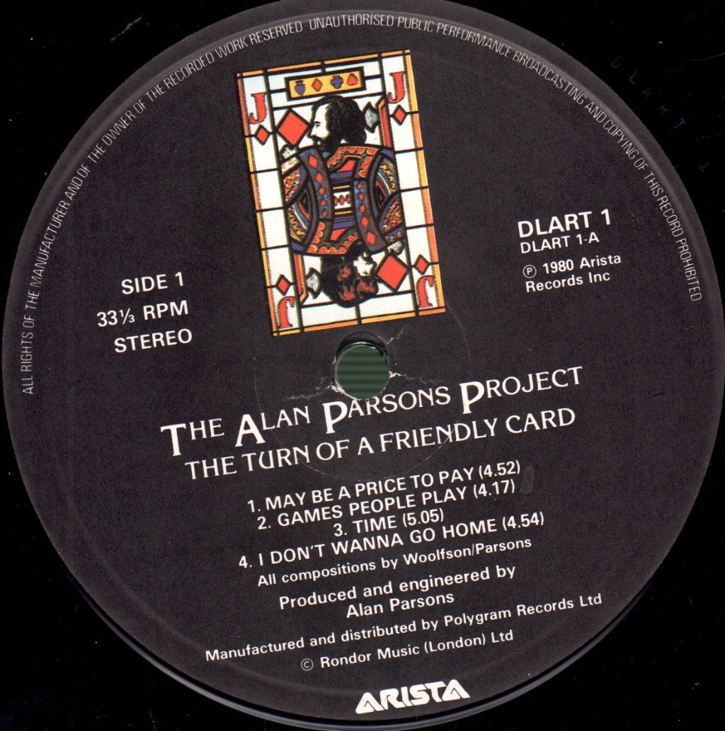 Alan Parsons Project - Turn Of A Friendly Card - Lp