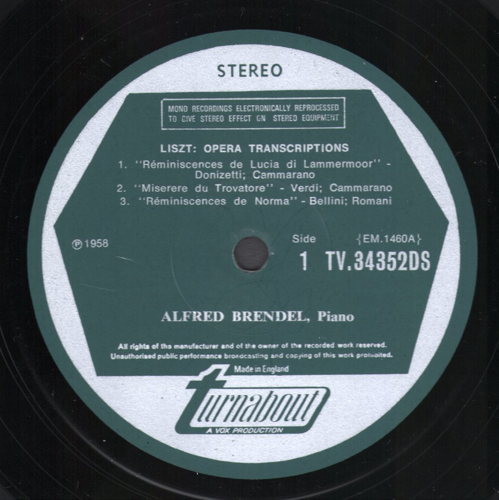 Alfred Brendel - Liszt - Opera Transcriptions - Lp