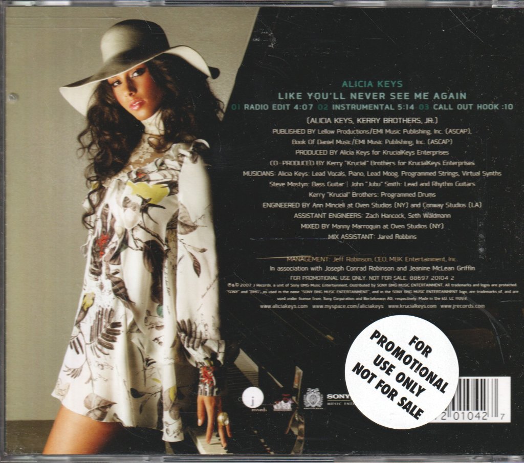 Alicia Keys - Like You'll Never See Me Again - Cd