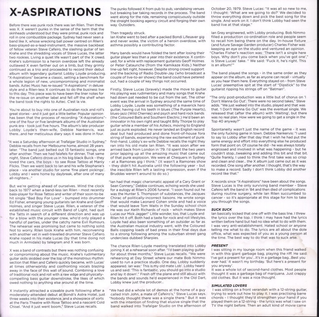 x (australian punk group) - Aspirations - Lp