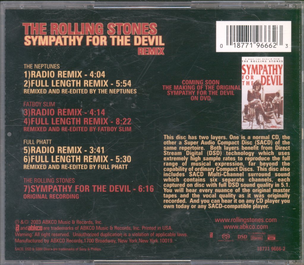 Rolling Stones - Sympathy For The Devil (Remix) - Cd