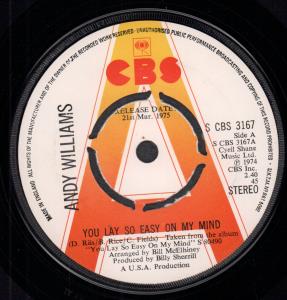 Andy Williams - You Lay So Easy On My Mind - 7 Inch