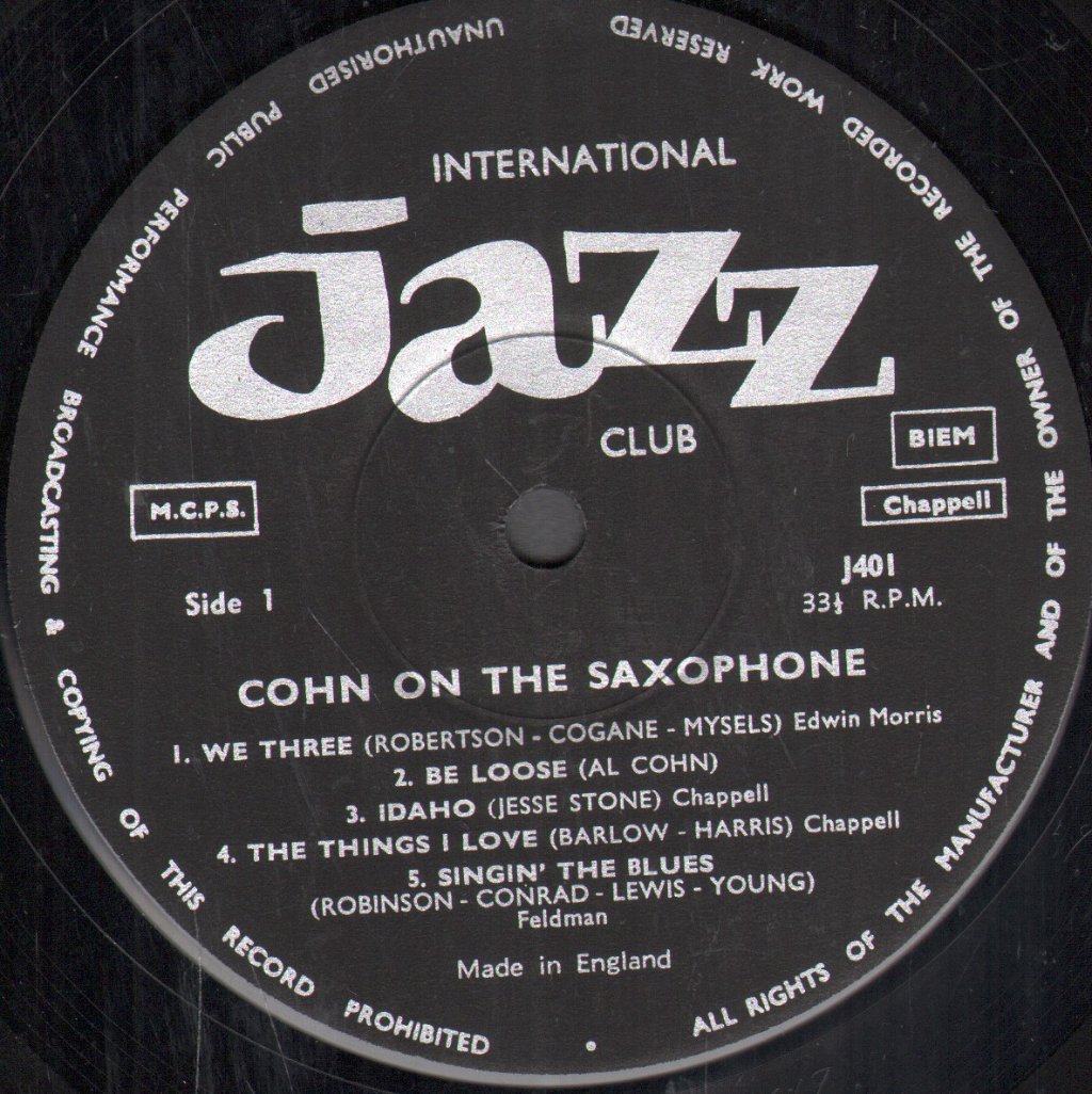 Al Cohn Quintet - Cohn On The Saxophone - Lp