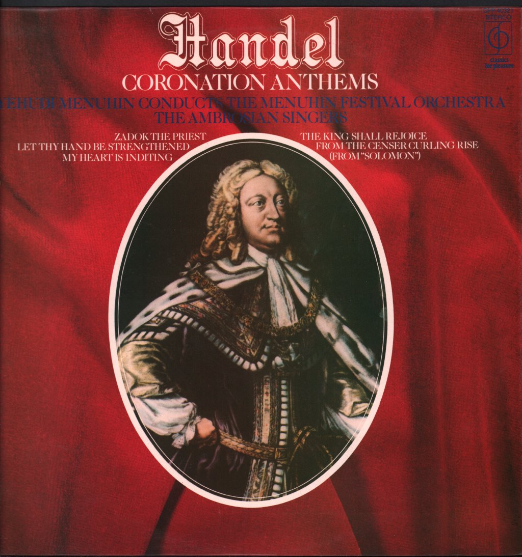 Yehudi Menuhin / Menuhin Festival Orchestra / Ambrosian Singers - Handel - Coronation Anthems - Lp