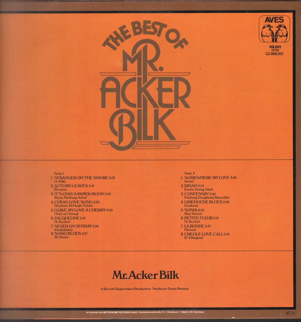 Acker Bilk - Best Of Mr. Acker Bilk - Lp