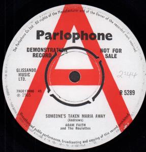 Adam Faith With The Roulettes - Someone's Taken Maria Away - 7 Inch