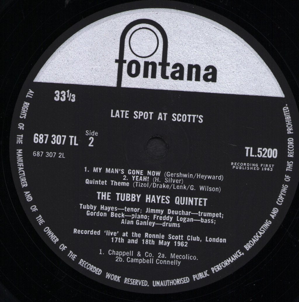 Tubby Hayes Quintet - Late Spot At Scott's - Lp