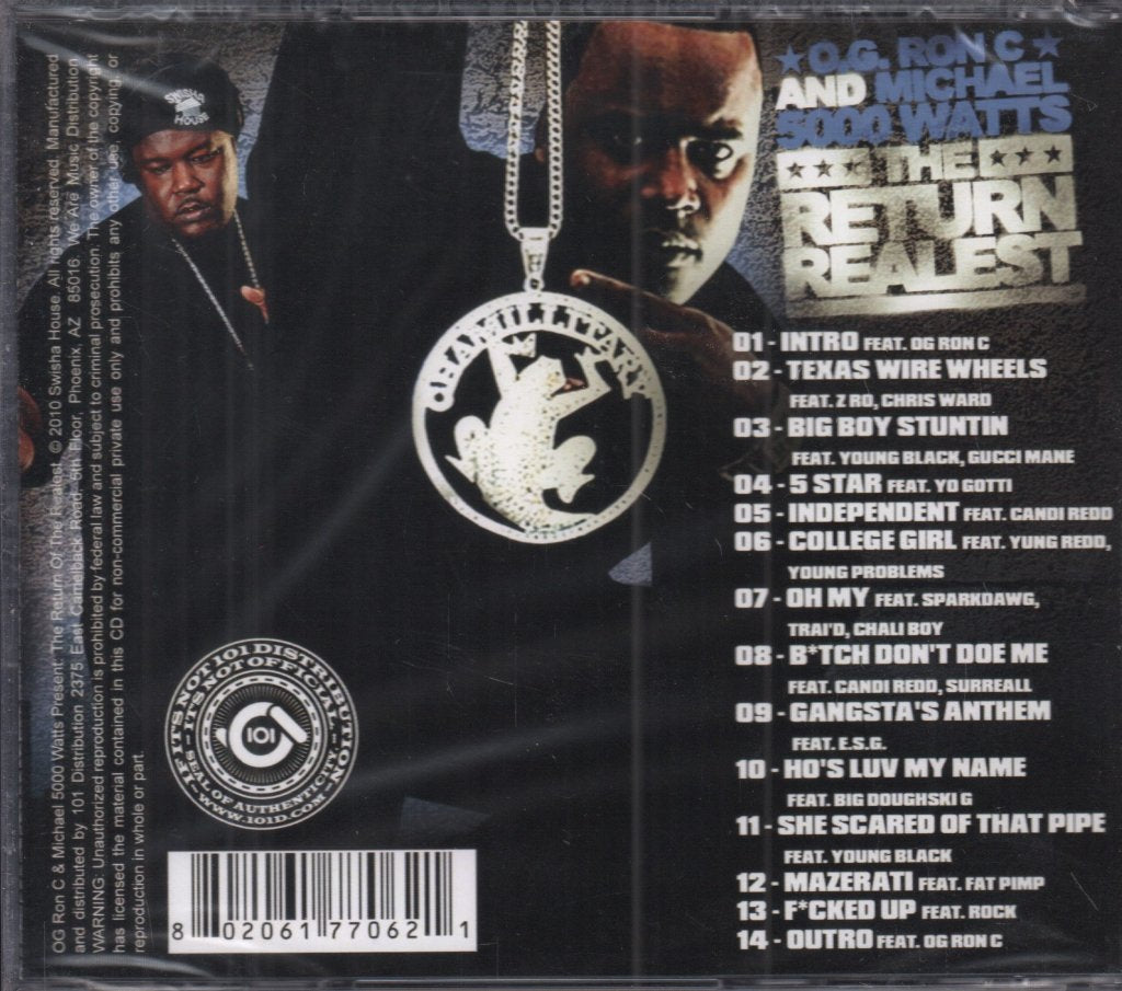 o.g. ron c and michael 5000 watts - return of the realest - Cd