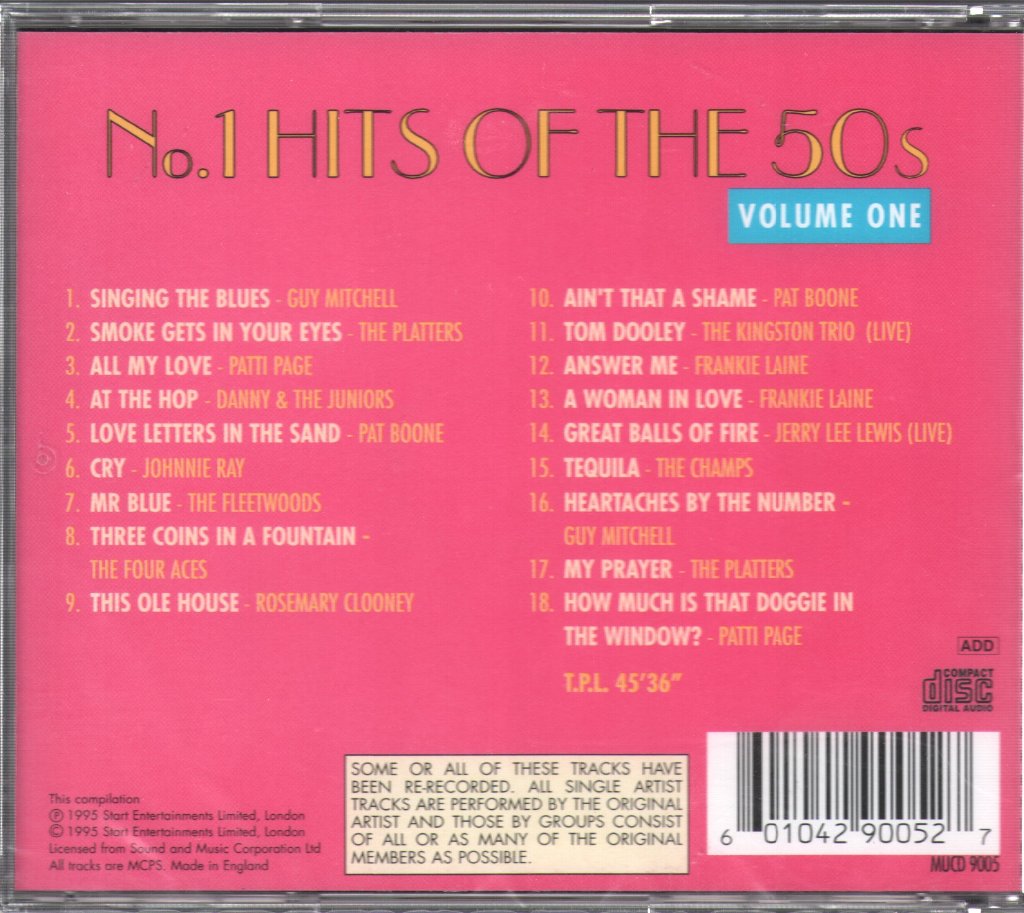 Various Artists - No.1 Hits of the 50s - Volume One - Cd