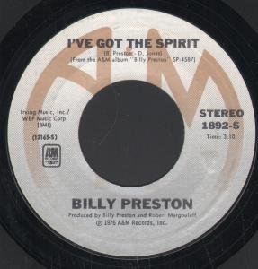 Billy Preston - I've Got The Spirit - 7 Inch