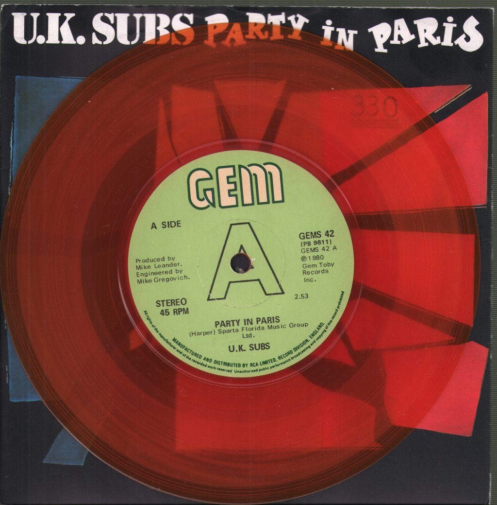 UK Subs - Party In Paris - 7 Inch