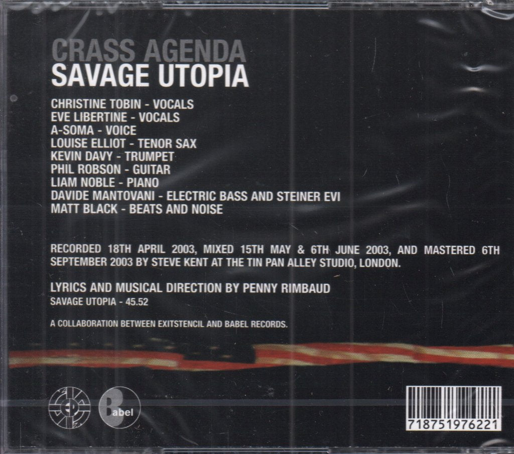 Crass Agenda (eve libertine) - Savage Utopia - Cd