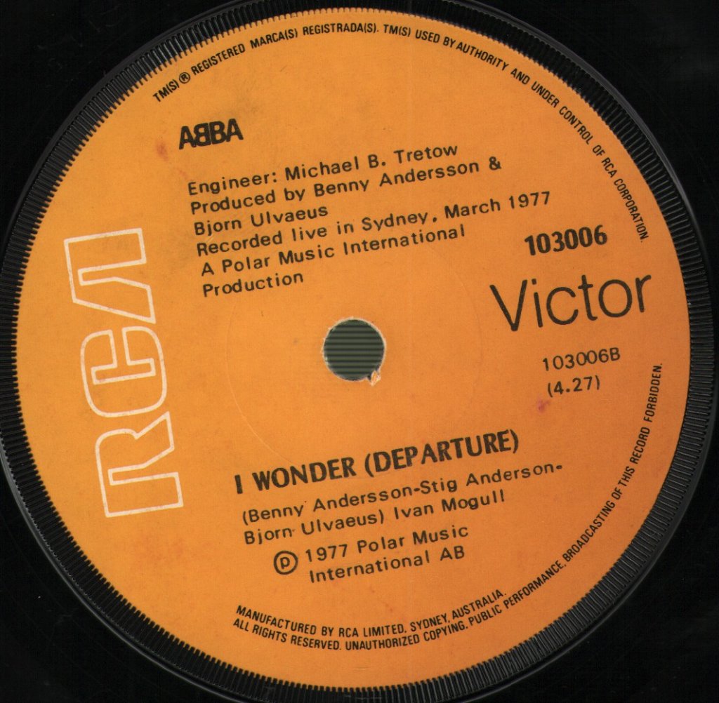 ABBA - Name Of The Game / I Wonder (Departure) - 7 Inch