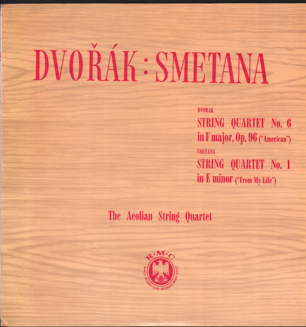 Aeolian String Quartet - Dvorak String Quartet No. 6 / Smetana  String Quartet No. 1 - Lp