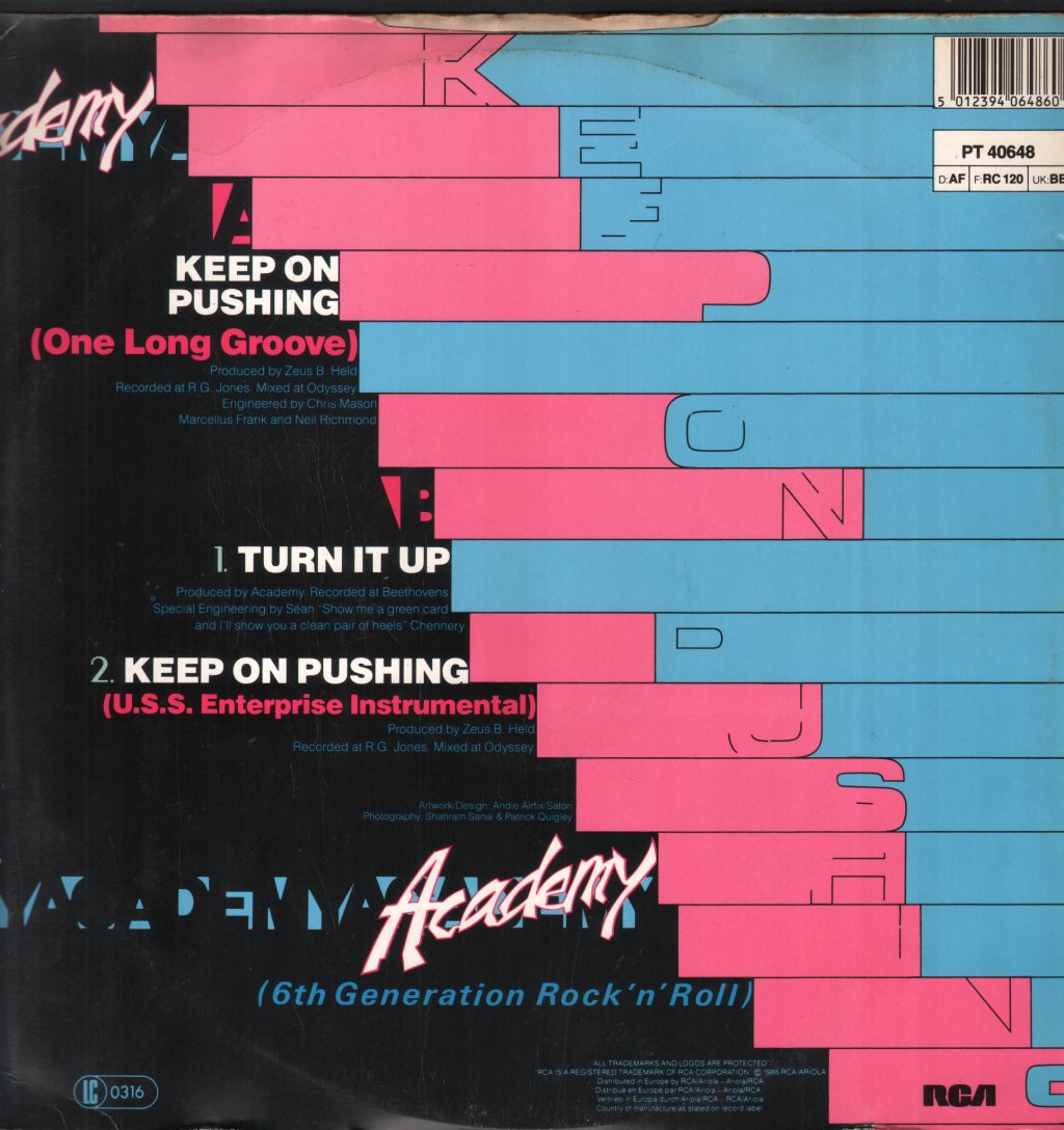 Academy - Keep On Pushing - 12 Inch