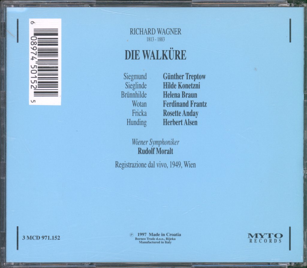 Weiner Symphoniker, Rudolf Moralt - Wagner - Die Walküre - Triple Cd