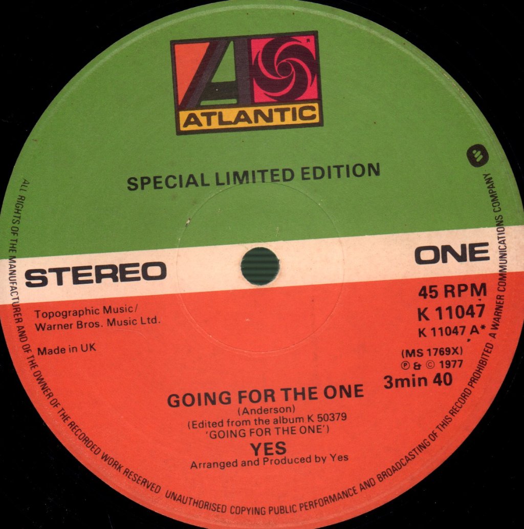 Yes - Going For The One - 12 Inch