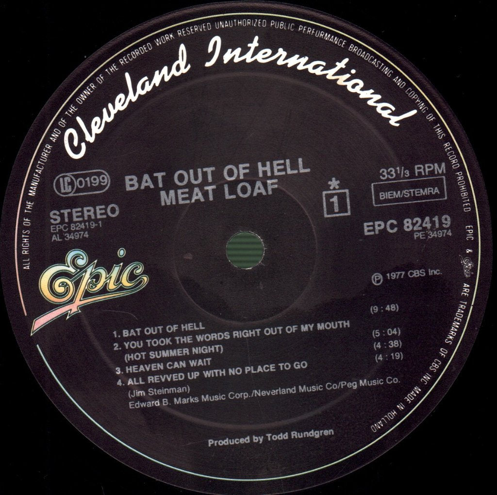 Meat Loaf - Bat Out Of Hell - Lp