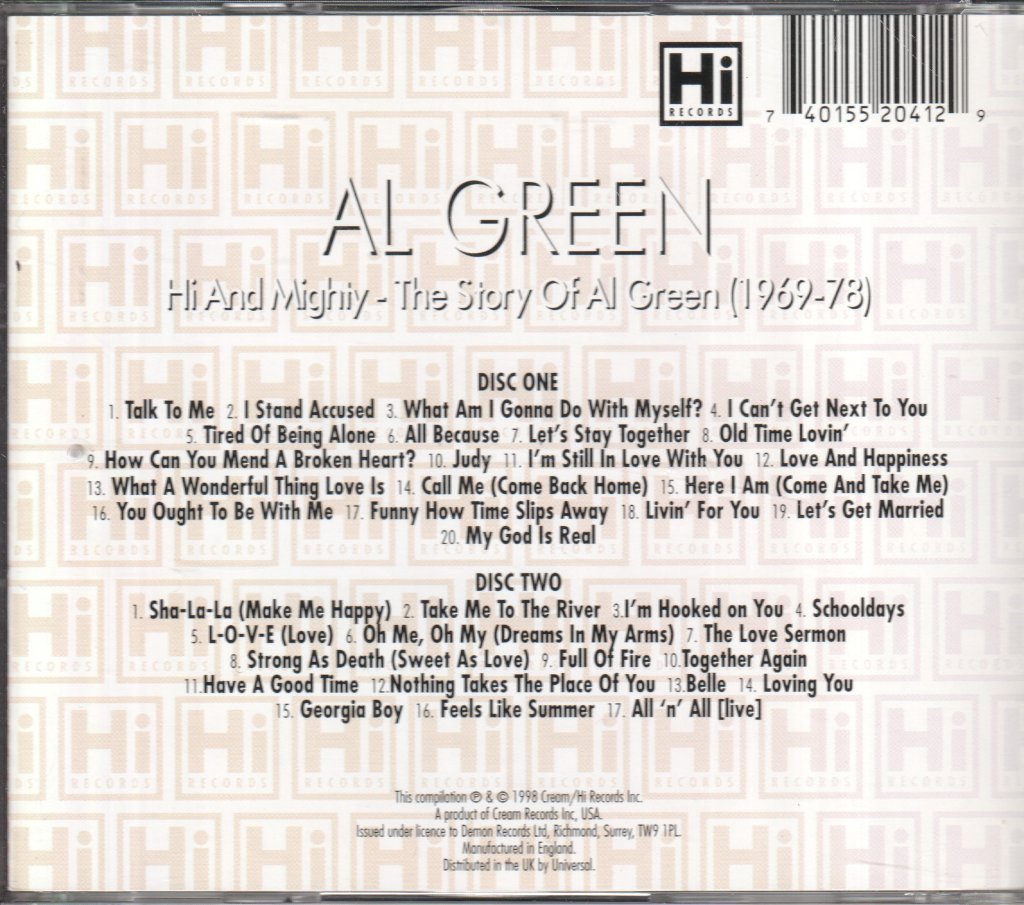 Al Green - Hi And Mighty The Story Of Al Green 1969-78 - Cd