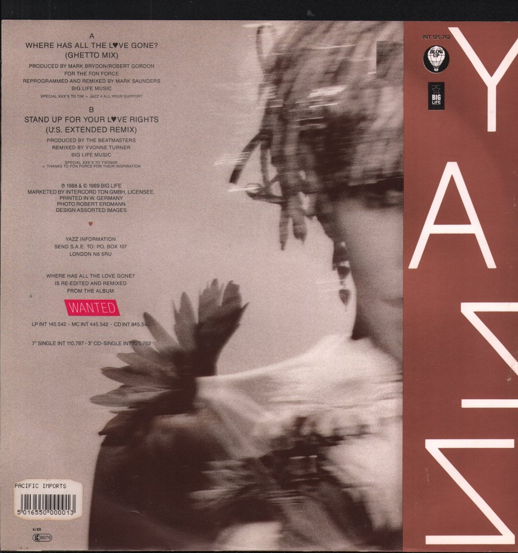 Yazz - Where Has All The Love Gone? - 12 Inch