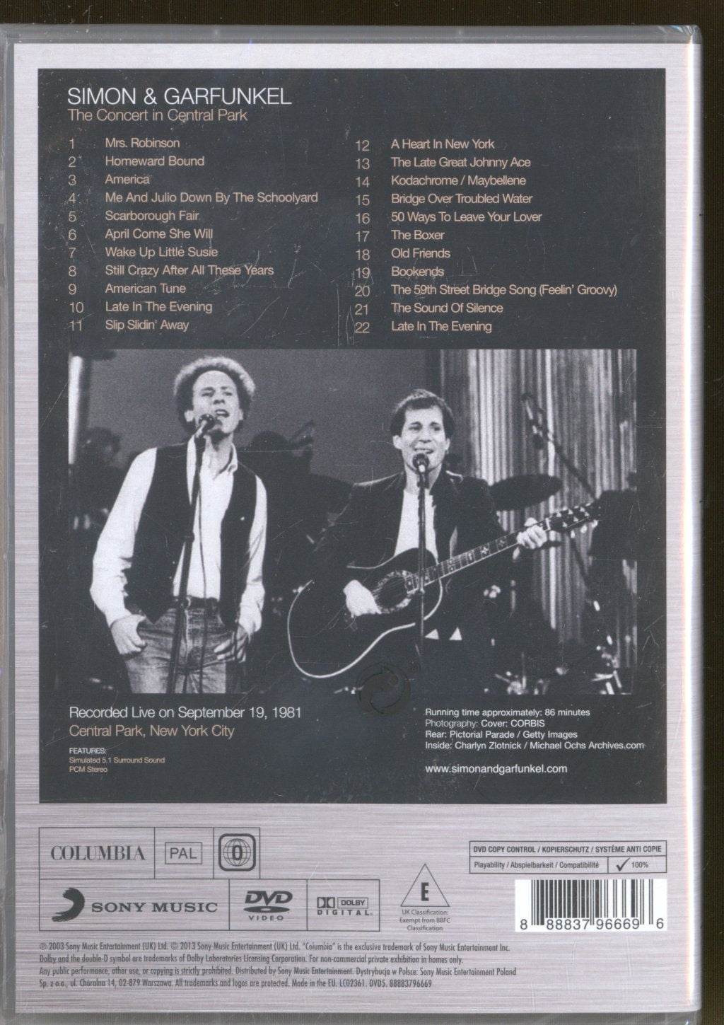 Simon & Garfunkel - Concert In Central Park - Dvd